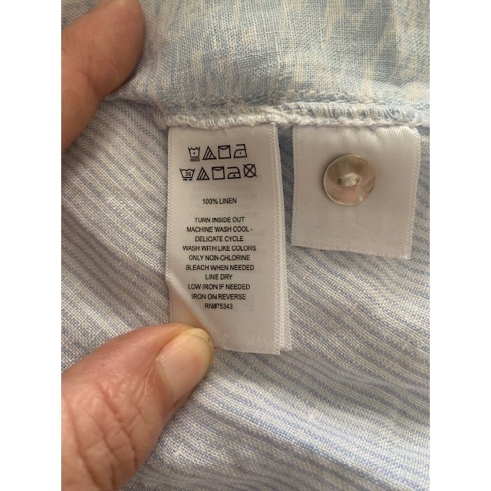 C&C California 100% Linen Button Up Shirt EUC Boho Coastal Minimalist Lagenlook - Picture 9 of 9